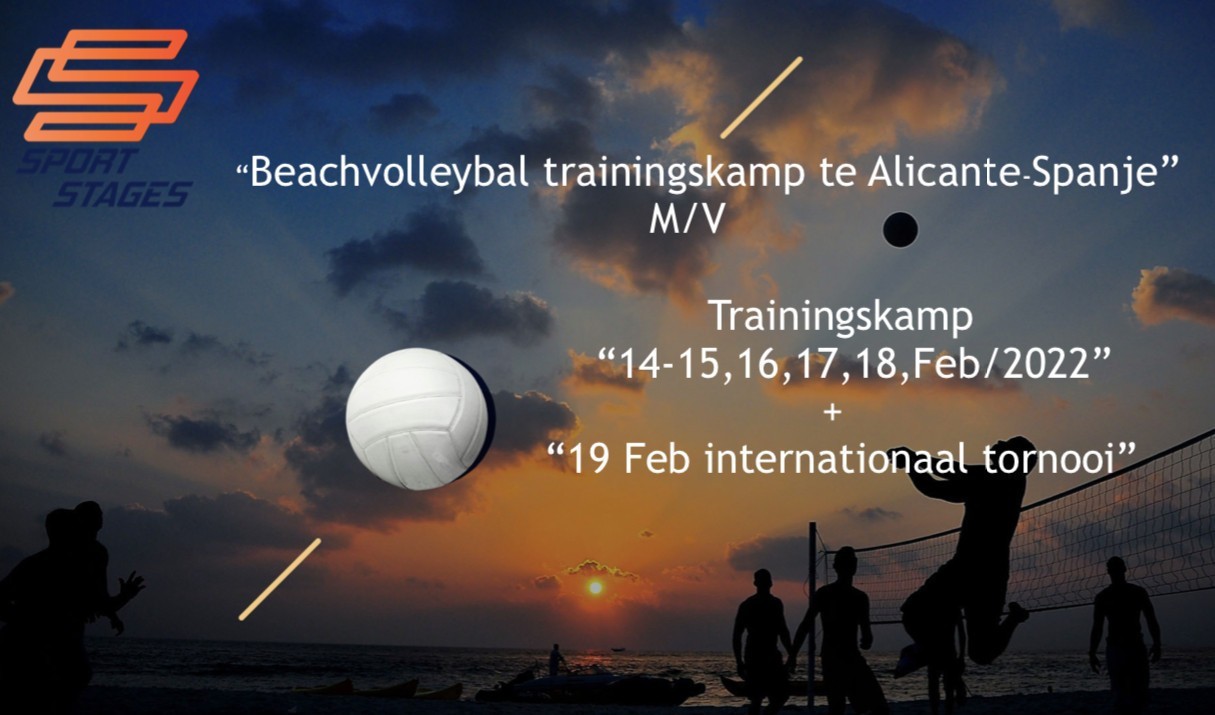 Beach volleyball training camp in Alicante Spain from 14-20 Feb 2022